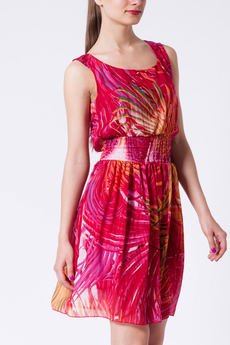 Легкое шелковистое платье с поясом-резинка CONVER